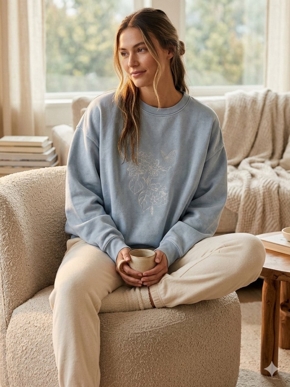 American Eagle Flower cozy oversized Sweatshirt
